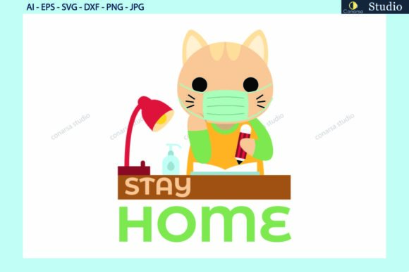 Cat Animals School Mask Quotes SVG Graphics