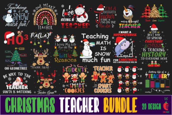 Christmas Teacher SVG Design Bundle
