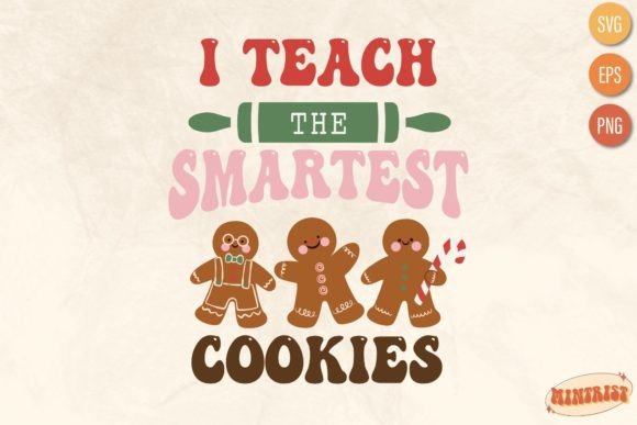 Retro Gingerbread Christmas Teacher Svg Graphics
