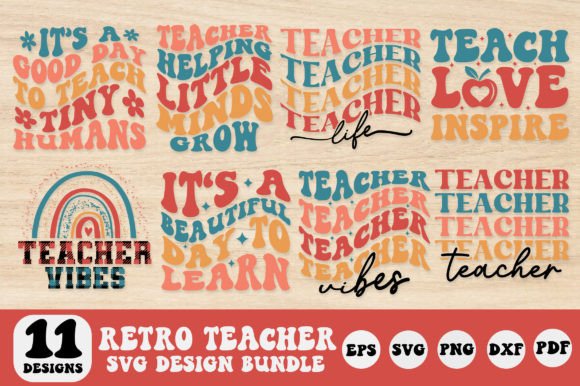 Retro Teacher SVG Bundle: Graphics & Crafts