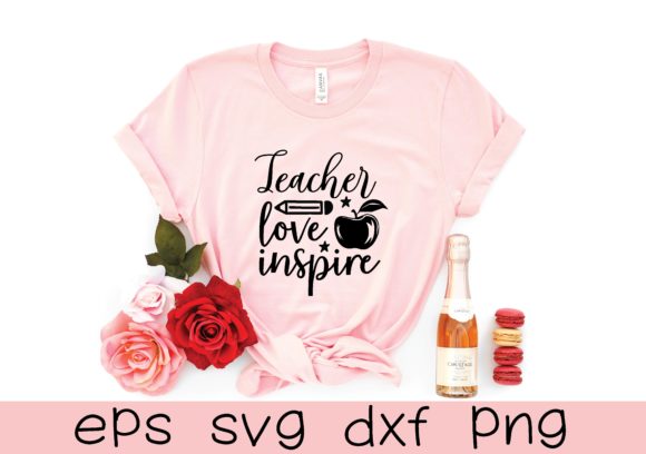 Teacher Love Inspire SVG Design: A Versatile Graphic Asset for Content Creators