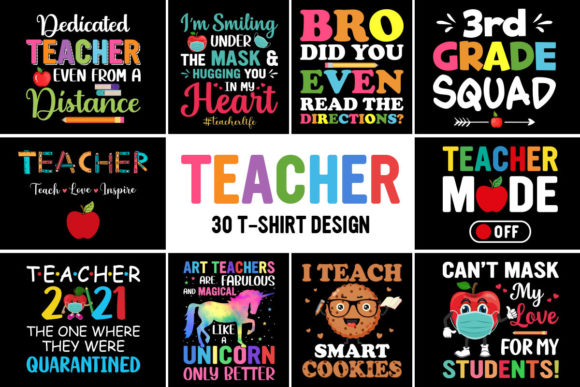 Teacher T-Shirt Design Bundle